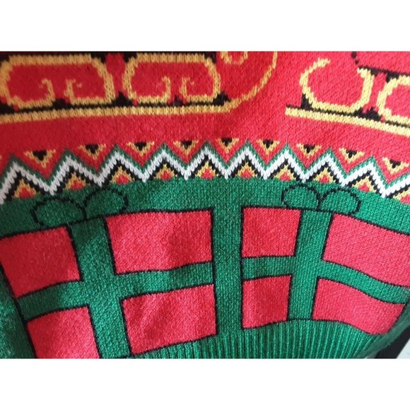 Ladies Ugly Christmas Sweater Reindeer Stockings Gift Sleigh Holiday Party XL - Picture 6 of 7